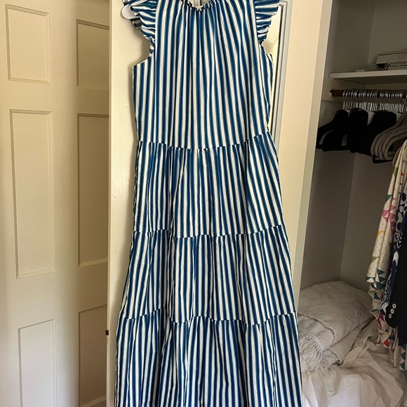 J. Crew Tiered cotton dobby dress in cape stripe - Picture 5 of 5